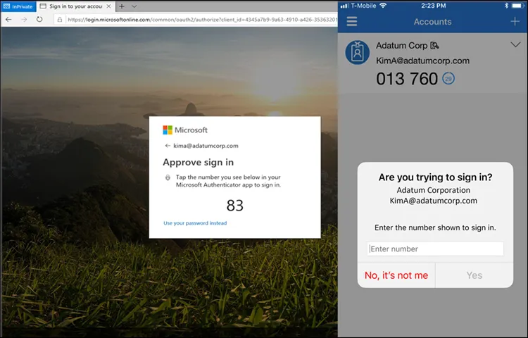 Authentication push notification