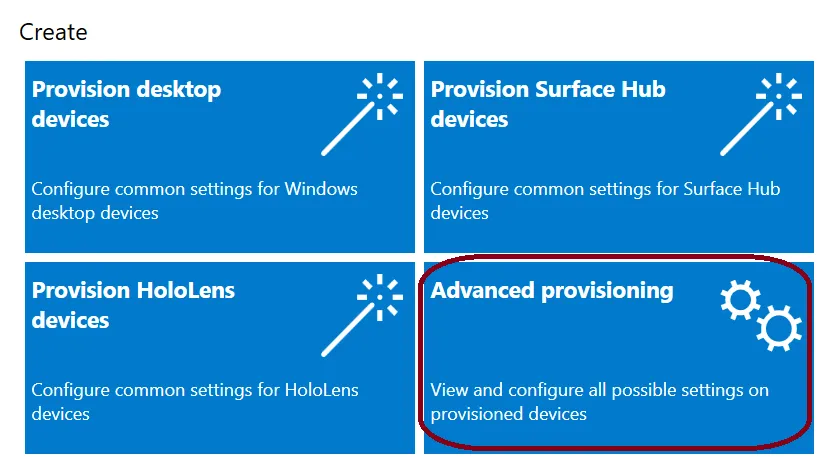 Advanced Provisioning